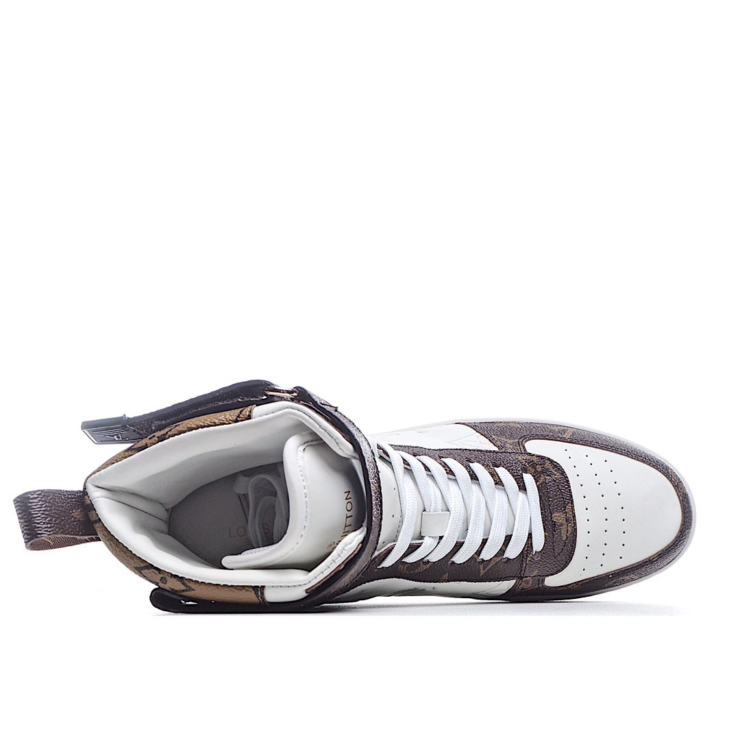 Louis Vuitton Embossed Monogram Strap High-Top Sneakers