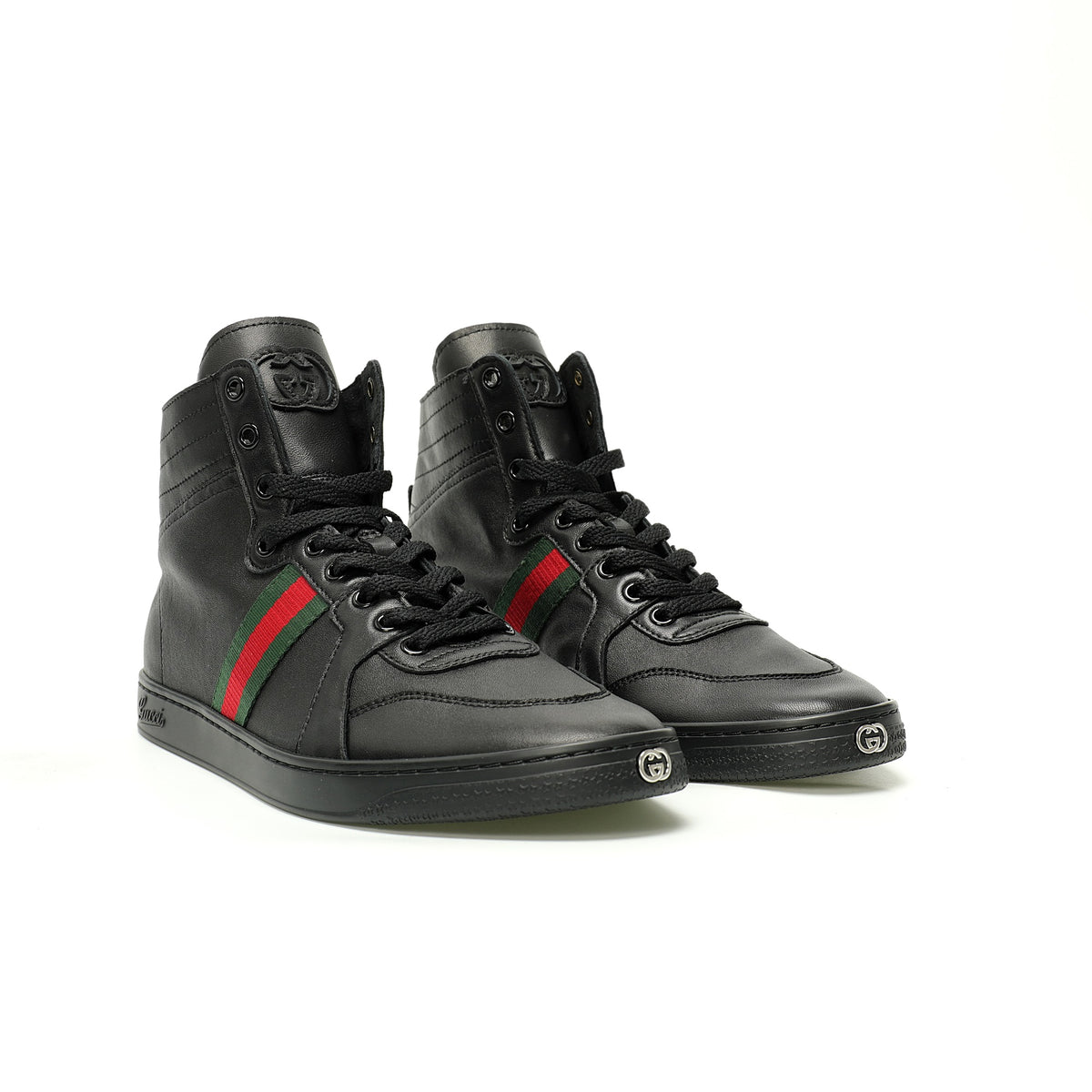 Gucci Web Stripe High-Top Sneakers