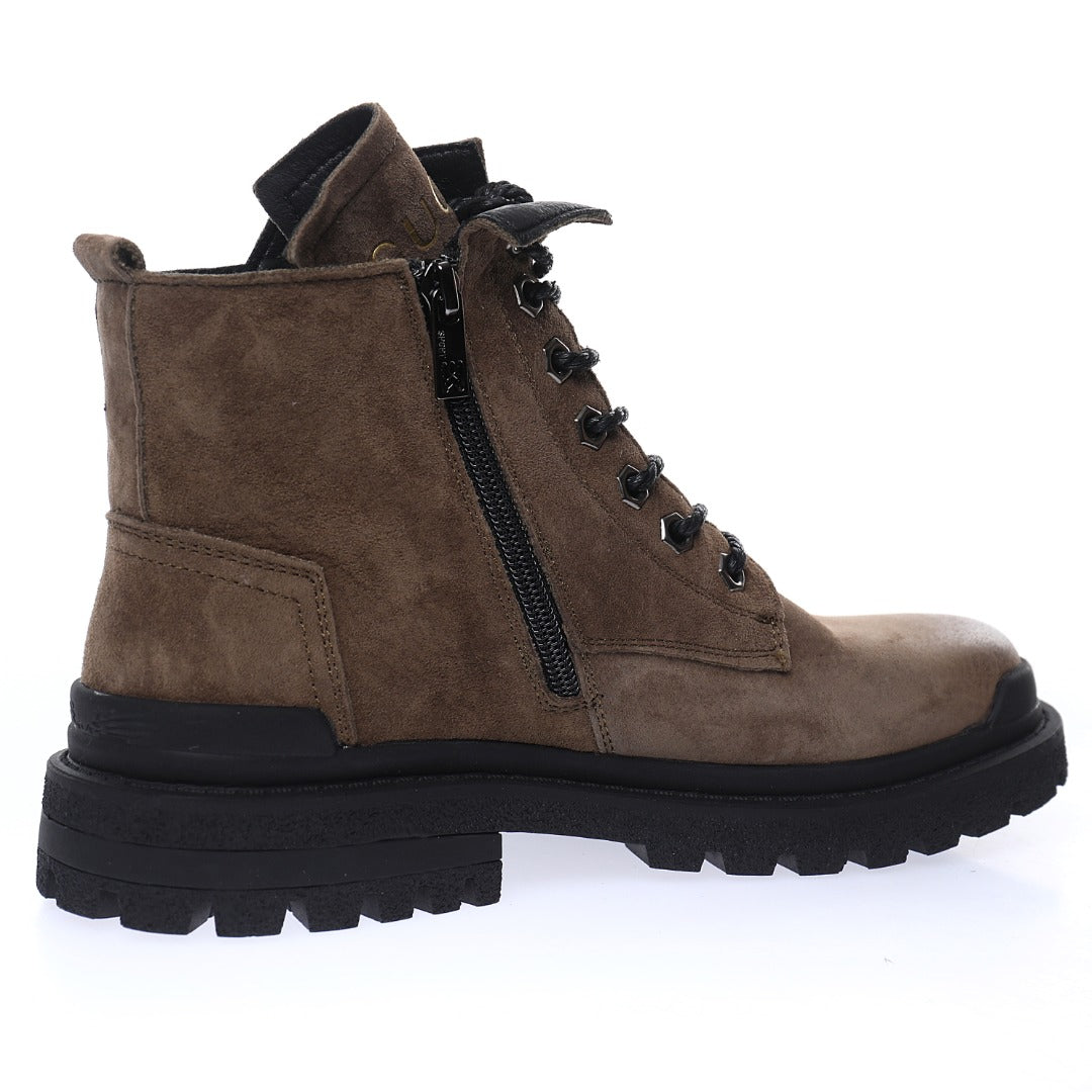Gucci Side-Zip Lace-Up Ankle Boots