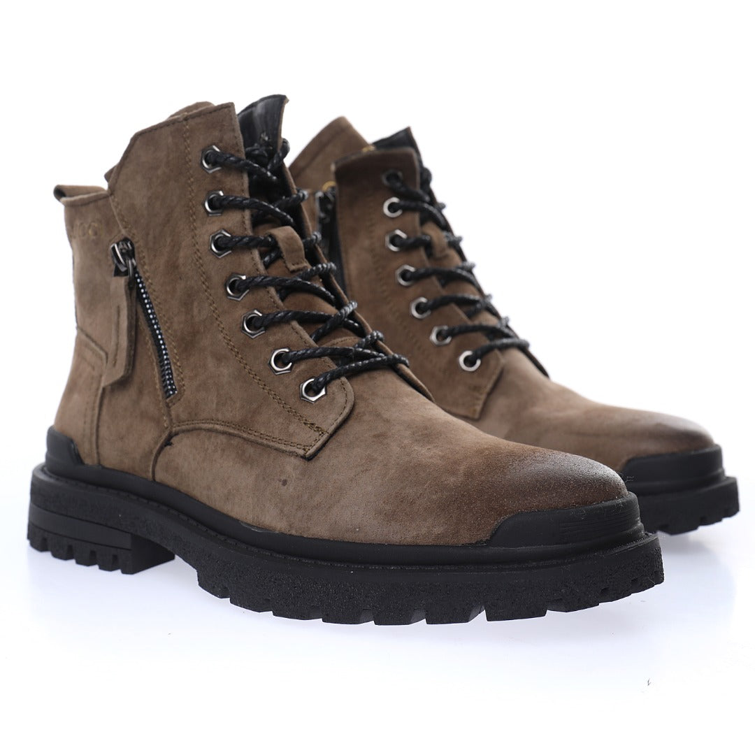 Gucci Side-Zip Lace-Up Ankle Boots
