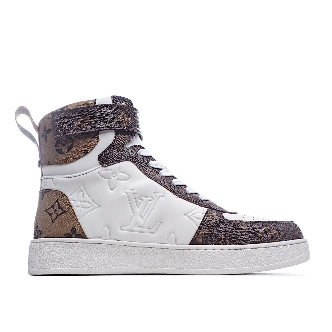 Louis Vuitton Embossed Monogram Strap High-Top Sneakers