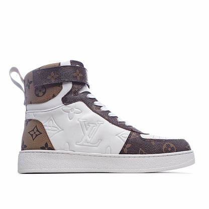 Louis Vuitton Embossed Monogram Strap High-Top Sneakers