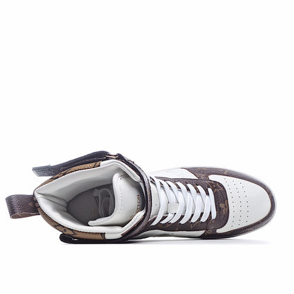 Louis Vuitton Embossed Monogram Strap High-Top Sneakers