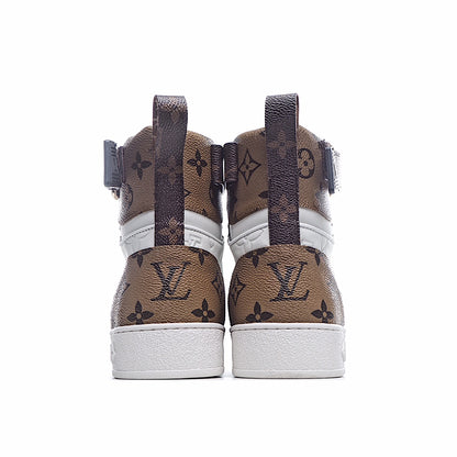 Louis Vuitton Embossed Monogram Strap High-Top Sneakers