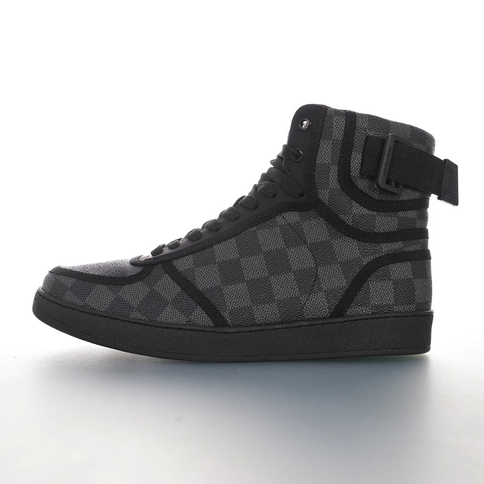 Louis Vuitton Damier Strap High-Top Sneakers